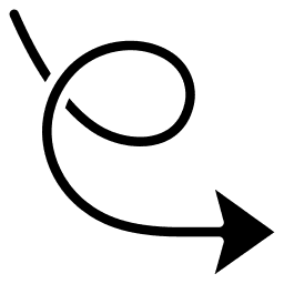 Decorative arrow pointing down and to the left